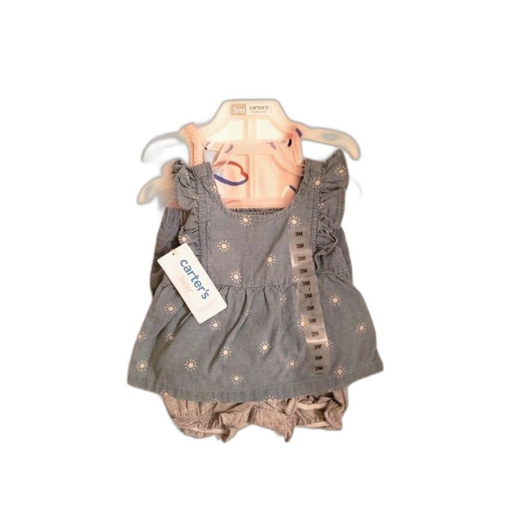 Carter's Girls' 4 Piece Two Shirts, Two Shorts Cover Set Size: 3 Months NWT